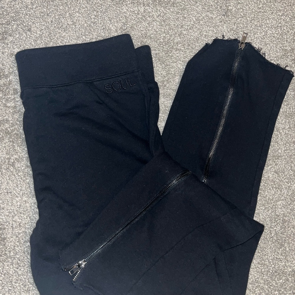SoulCycle Black Zippered Leggings Size L